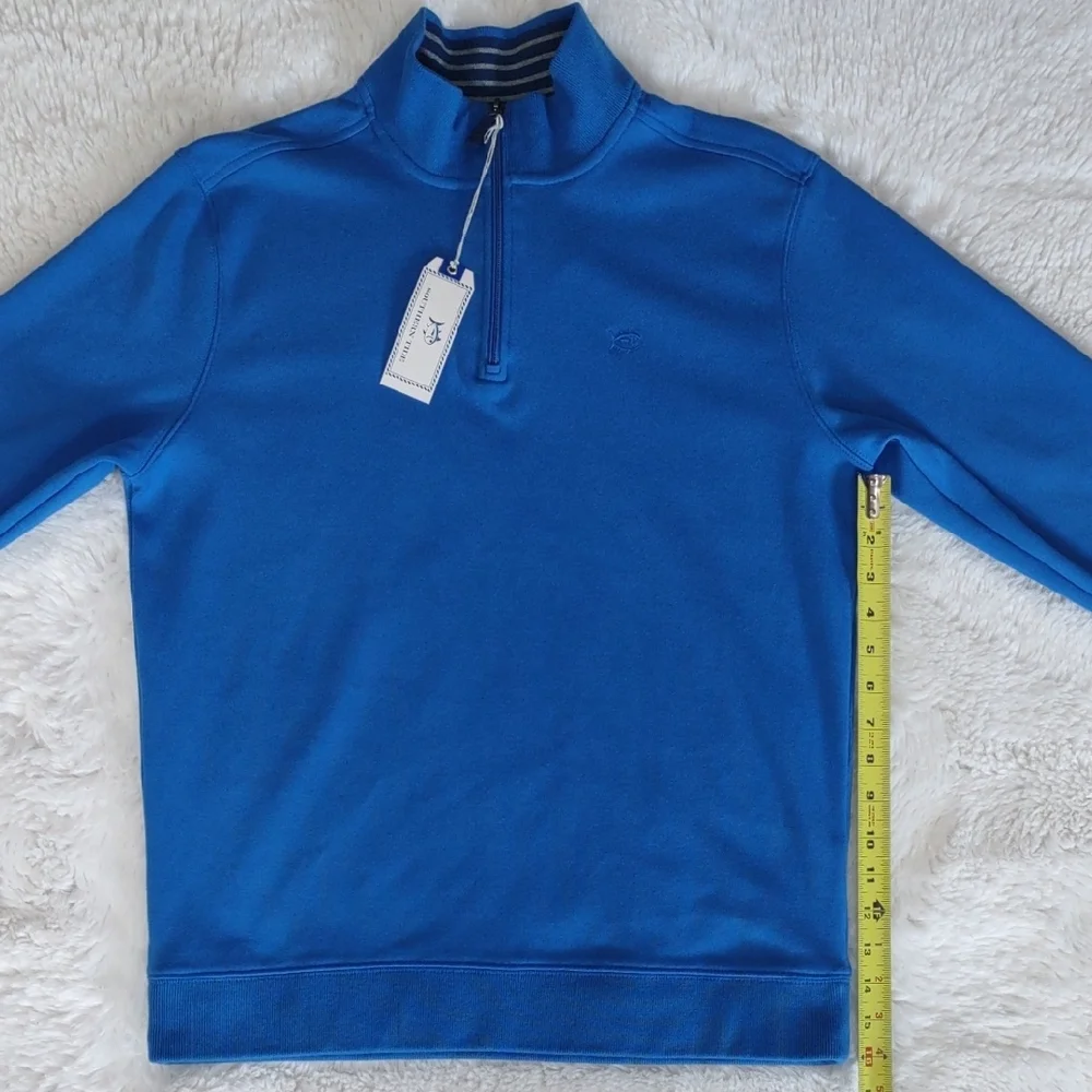 Southern Tide, Size M,Men's Blue Quarter-Zip Sweater - Picture 14 of 17